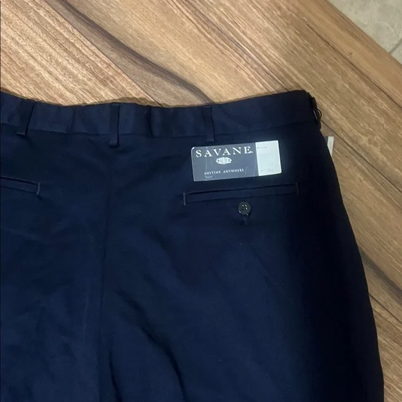 Savane Men's Dark Navy Dress Pants - Picture 4 of 6